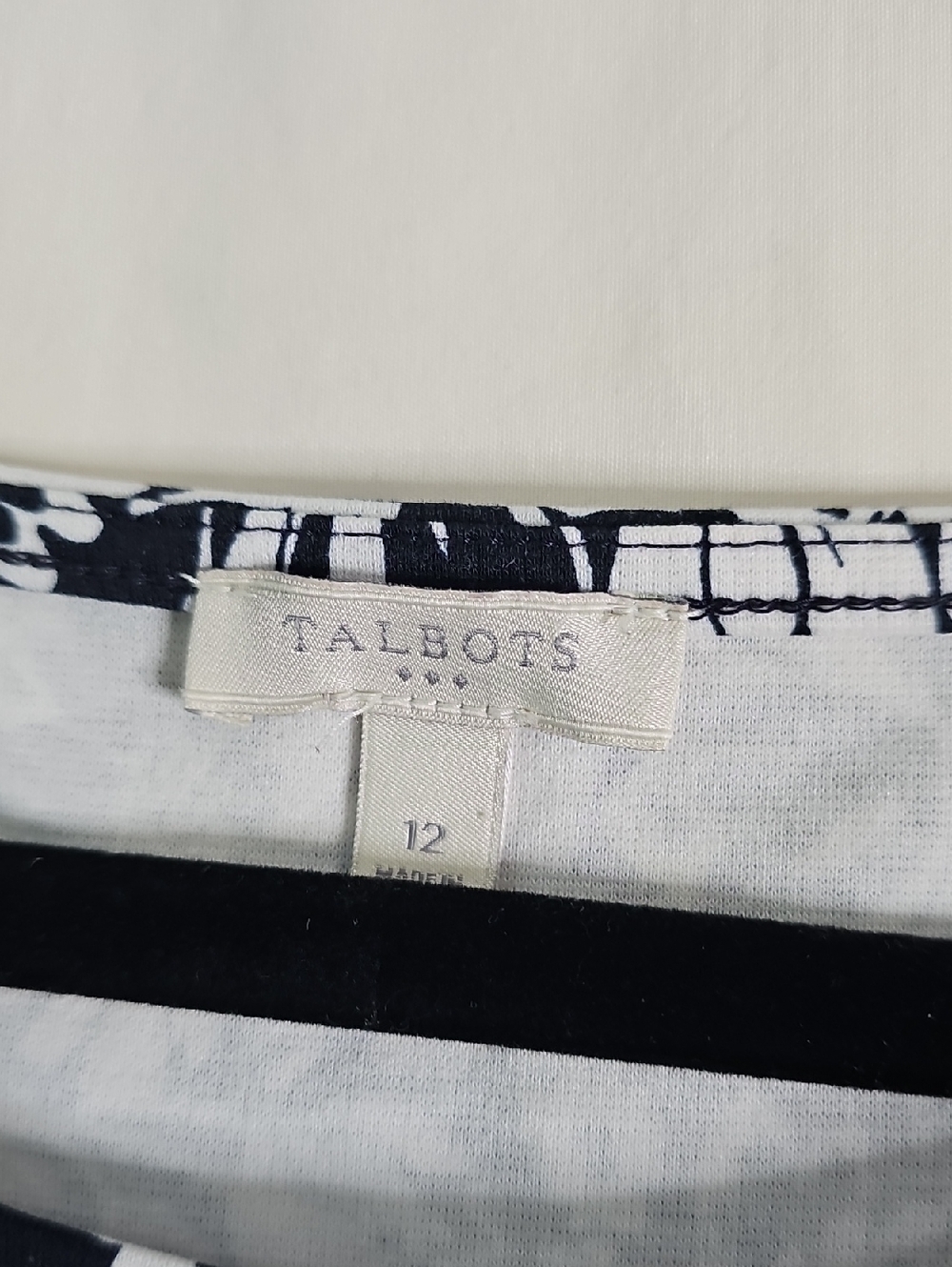 Talbots Black and White Floral Sleeveless Midi Dress - Picture 3 of 4